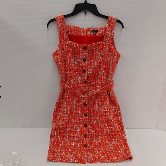 NWT Ann Taylor Orange Tweed Dress - Picture 4 of 6